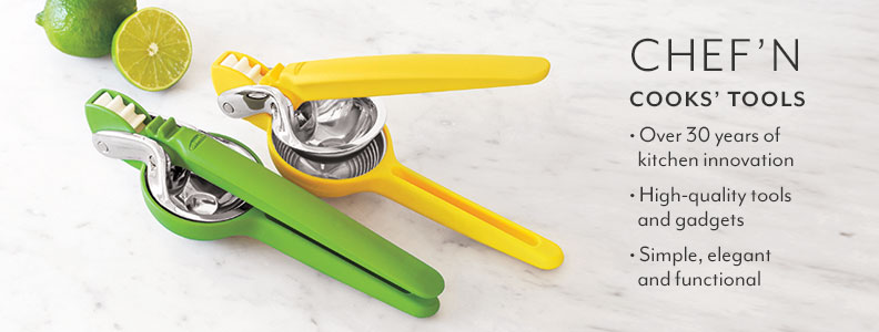 Chef'n cooks' tools. Over 30 years of kitchen innovation. Hogh quality tools and gadgets. Simple, elegant and functional.