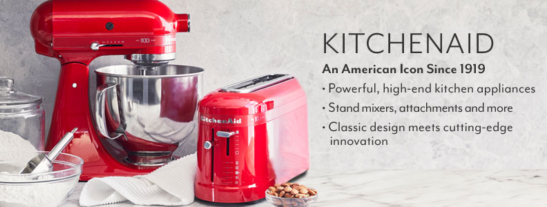 KitchenAid an American Icon since 1919. Powerful, high end kitchen appliances. Stand mixers, attachments and more. Classic design meets cutting edge innovation.