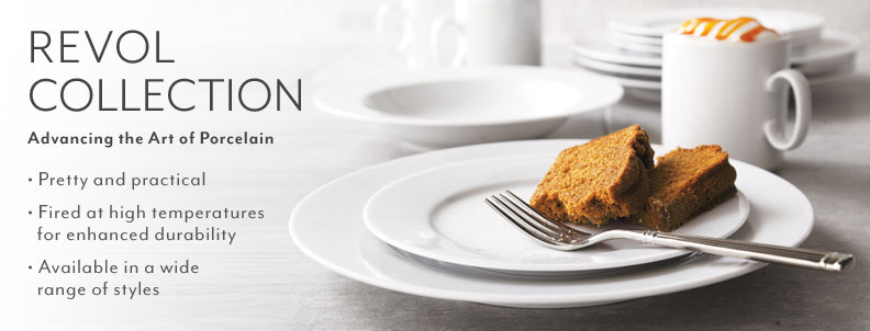 Revol Collection, advancing the art of porcelain. Pretty and practical porcelain. Fired at high temperatures for enhanced durability. Available in a wide range of styles.