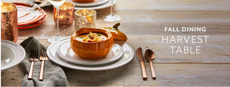 Fall dining, harvest table.